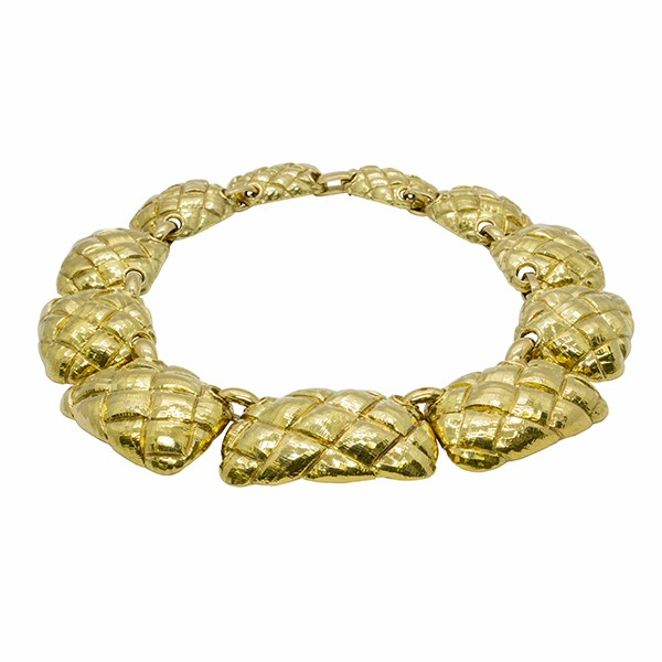 18K  David Webb Quilted Gold Necklace